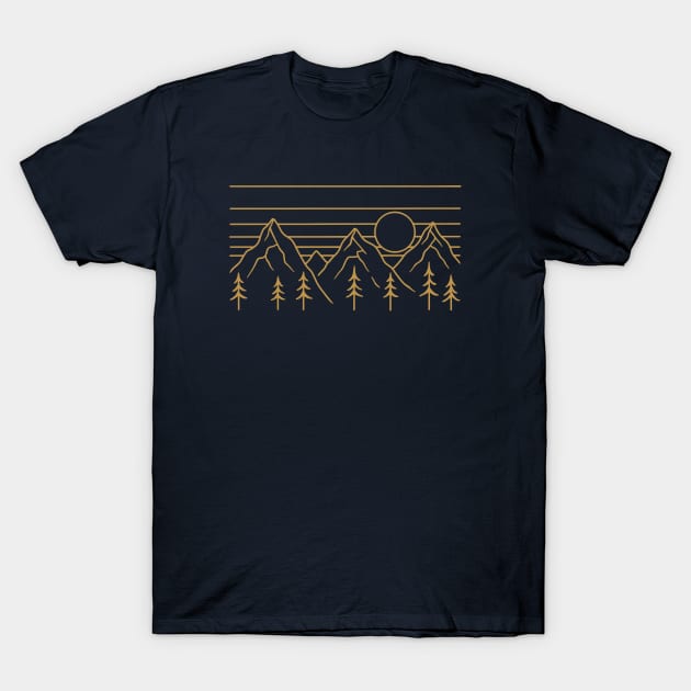 Nature Lines - Golden Version T-Shirt by SommersethArt